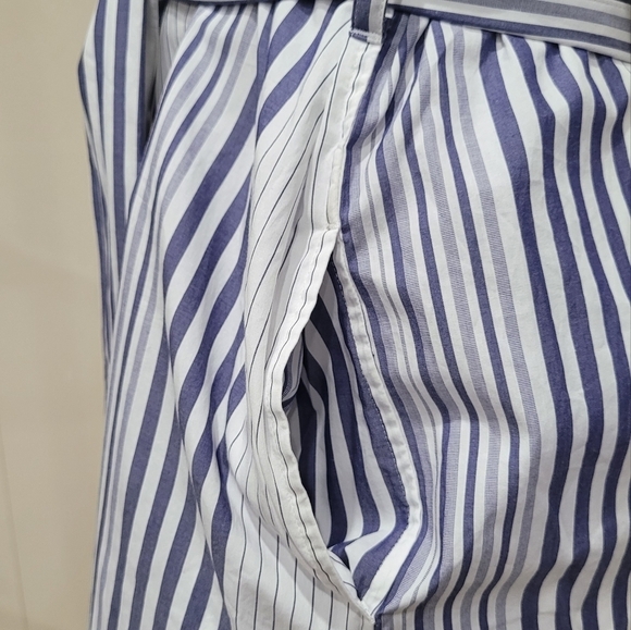 Striped Belted Midi Cotton Shirt Dress Womens Size XS - Picture 6 of 14